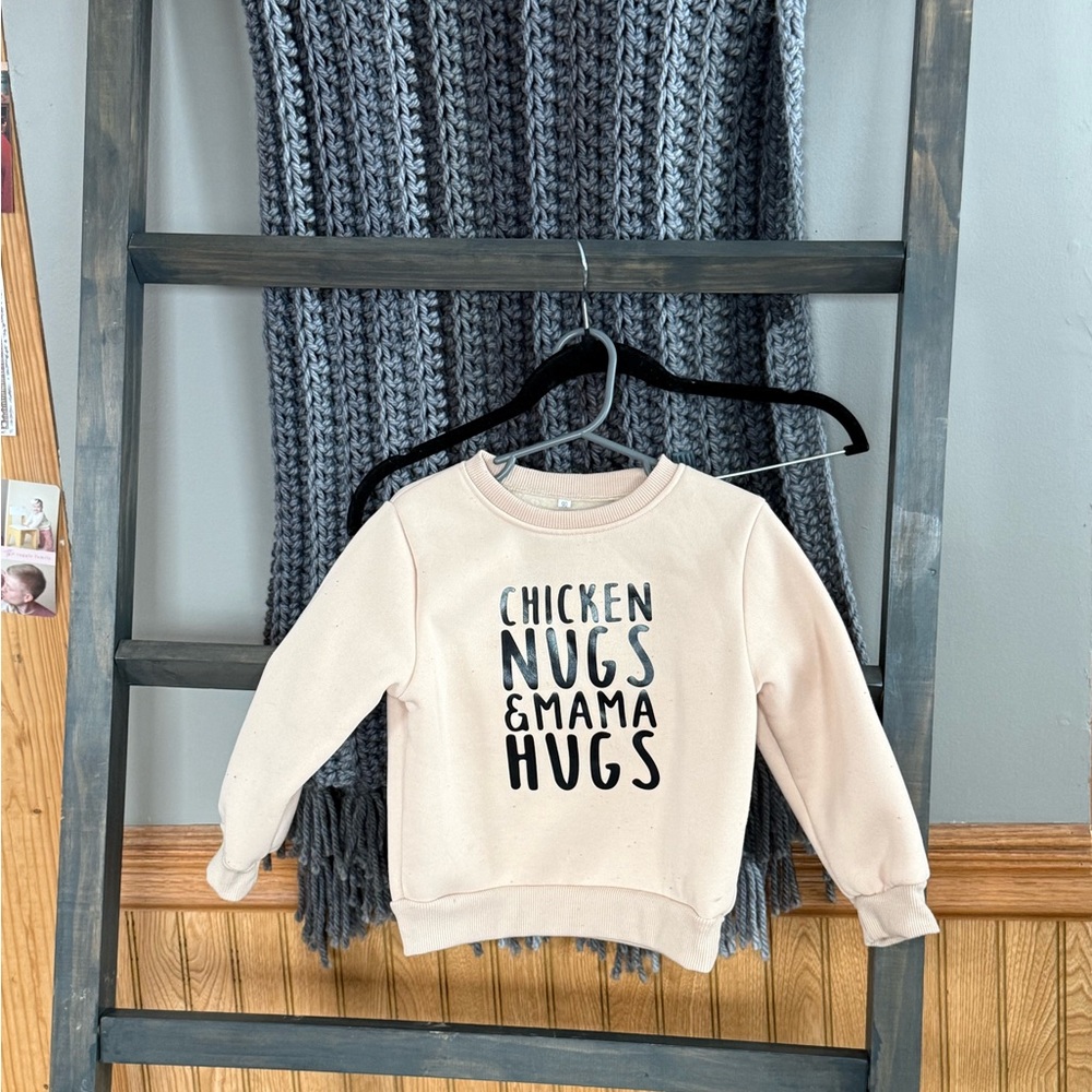 Kids Cream Sweatshirt - Chicken Nugs & Mama Hugs
